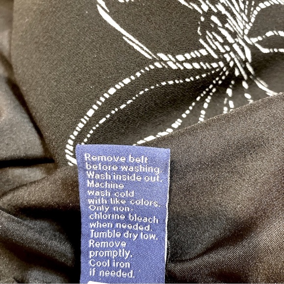 Apt. 9 Black & White Floral Pattern Long Sleeve Button Shirtdress - Size XL - Picture 9 of 9